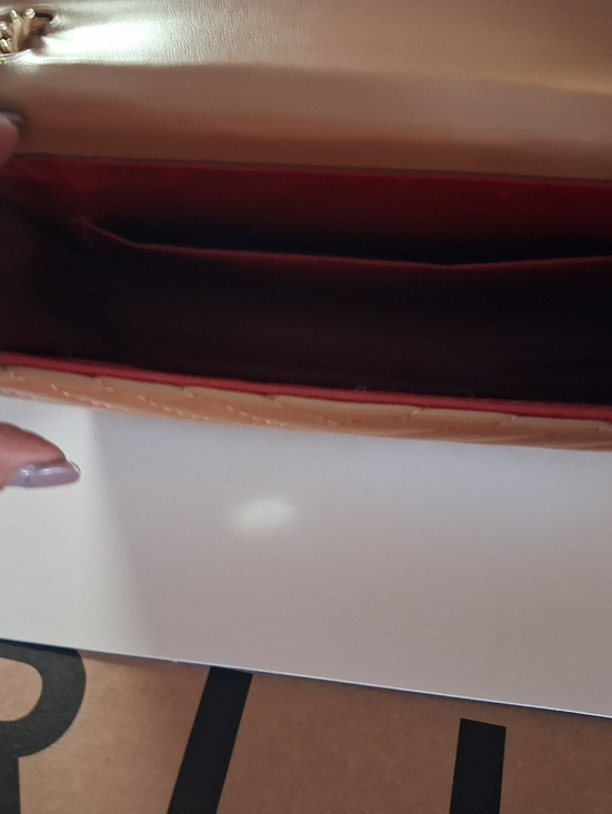 Yves Saint Laurent Handbags - YSL Women's Tan and Red Chain Shoulder Bag